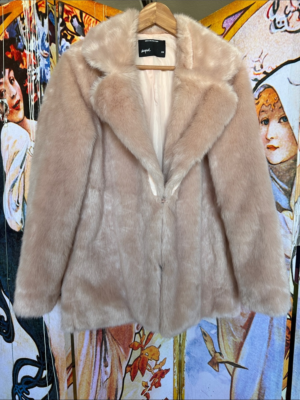 SUPRE Blush Teddy Faux Fur Jacket